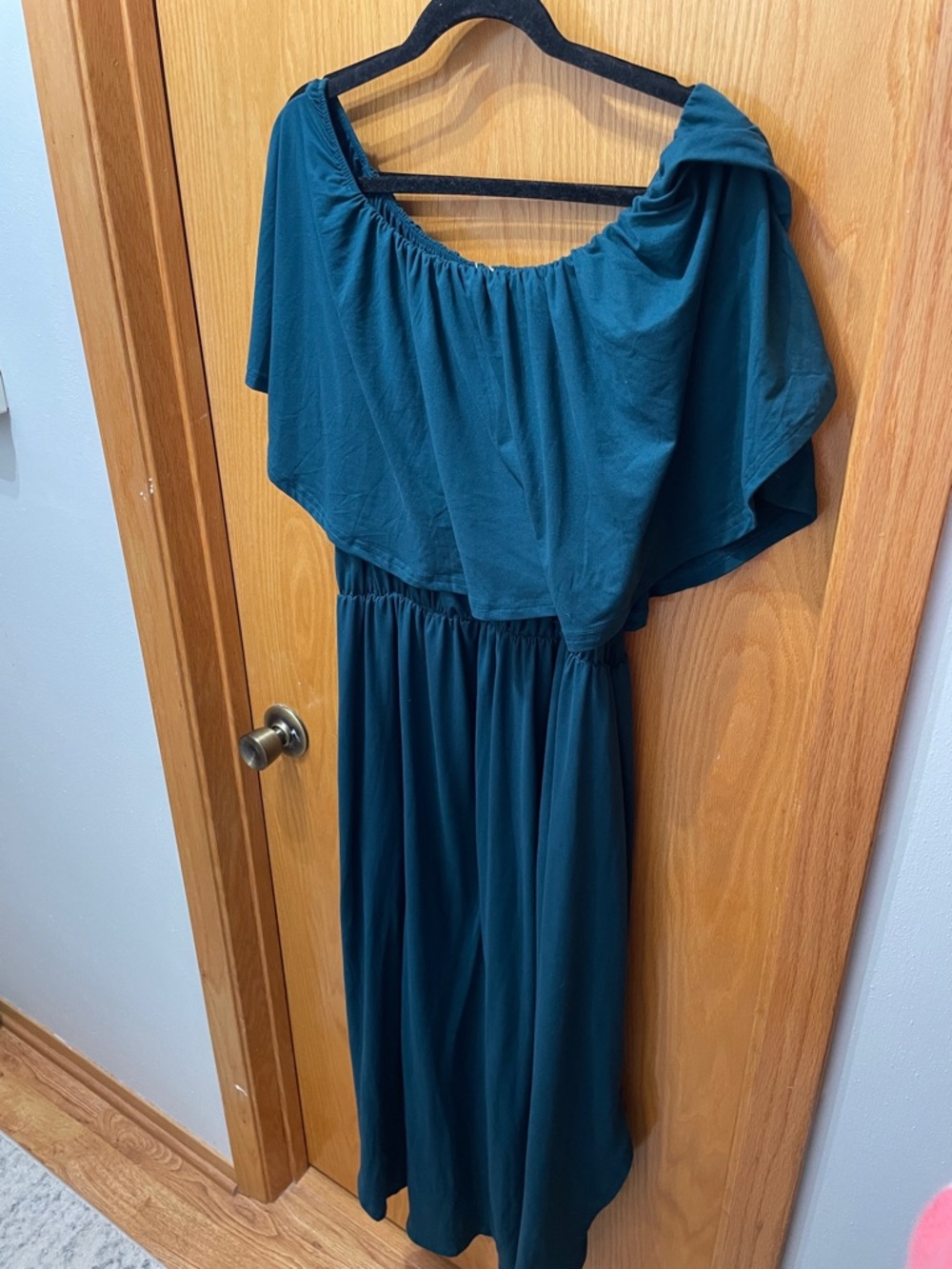 Off-Shoulder Teal Women’s Maxi Dress